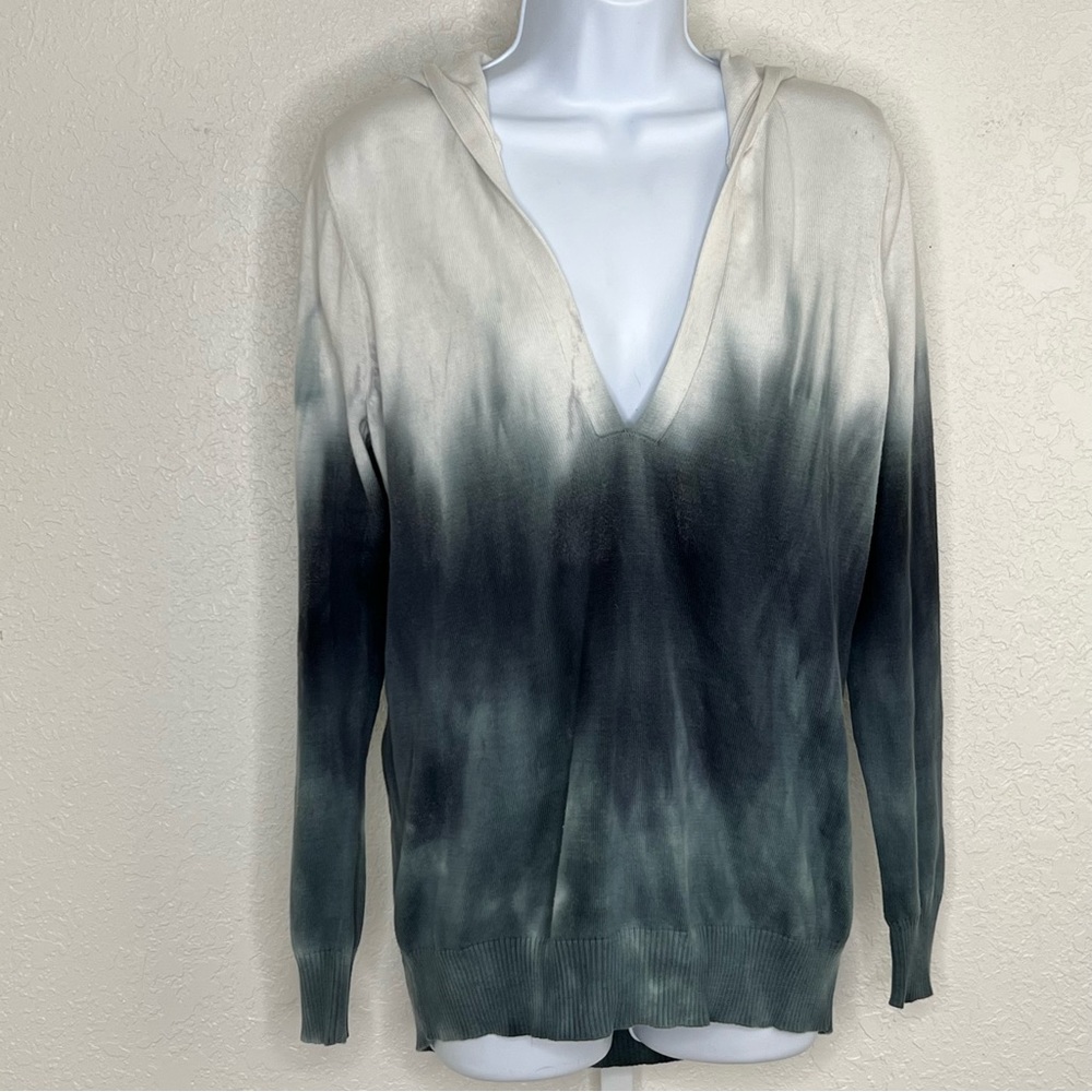 Chaser Tie Dye Hoodie, Blues, deep V, Knit fabric, Medium